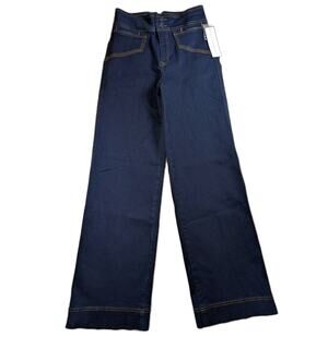 Bagatelle Dark Wash Tailored Wide Leg Jeans High Rise Womens 26 NWT